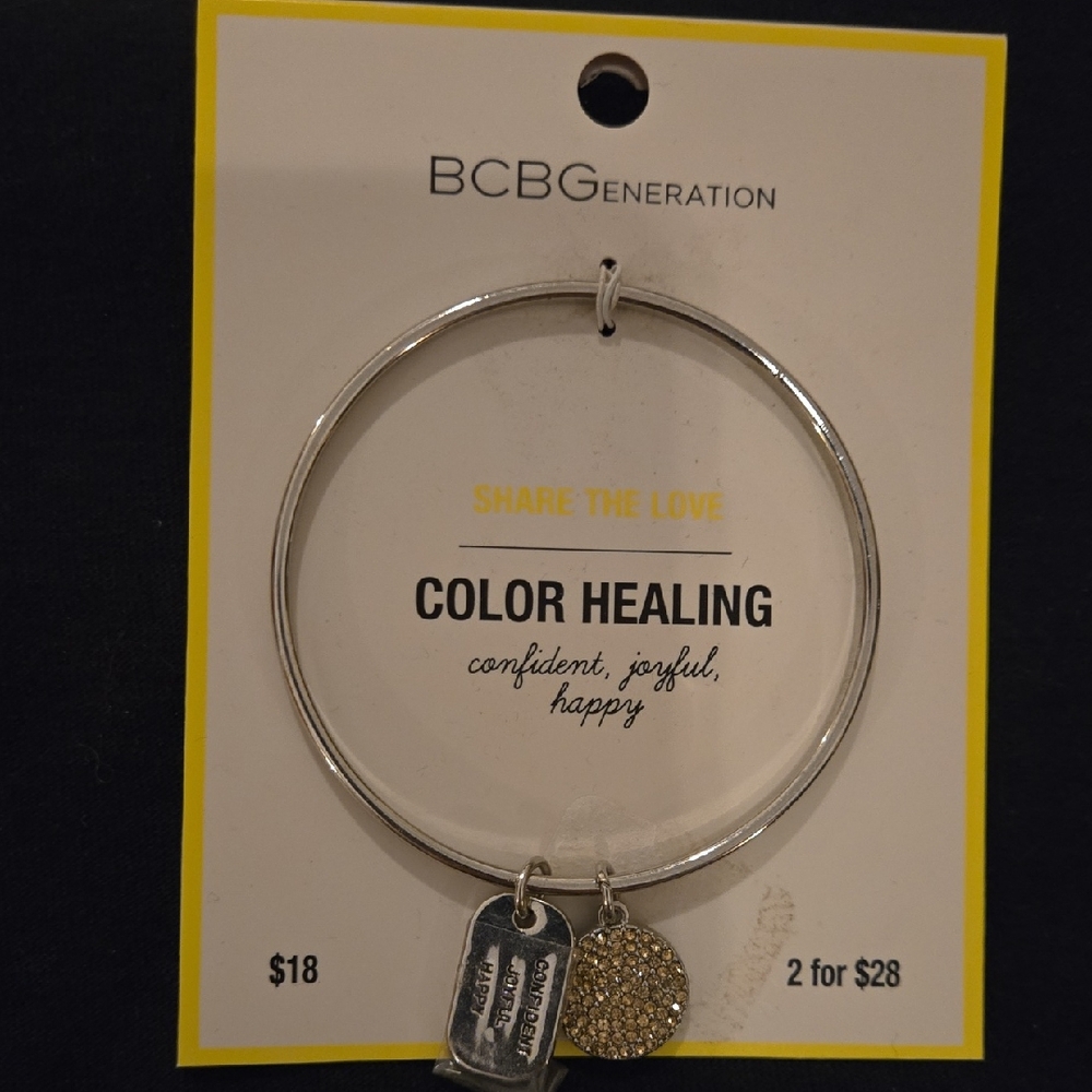 BCBGeneration Silver Bangle with Charms